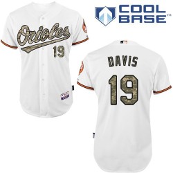 Men's Majestic Baltimore Orioles 19 Chris Davis Authentic White USMC Cool Base MLB Jersey