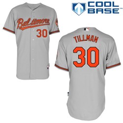 Men's Majestic Baltimore Orioles 30 Chris Tillman Authentic Grey Road Cool Base MLB Jersey