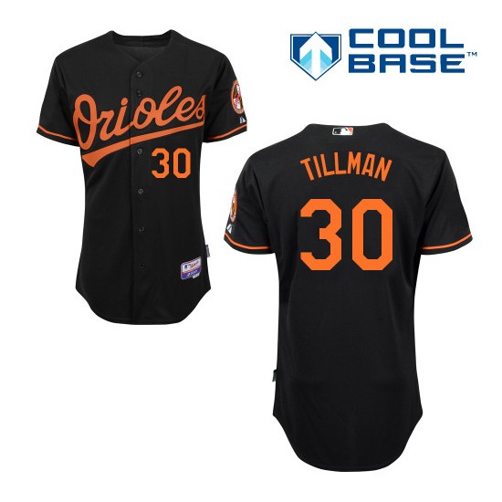 Men's Majestic Baltimore Orioles 30 Chris Tillman Replica Black Alternate Cool Base MLB Jersey