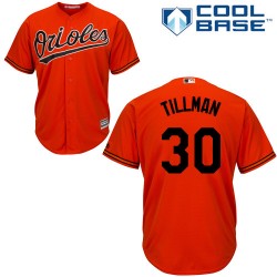 Men's Majestic Baltimore Orioles 30 Chris Tillman Replica Orange Alternate Cool Base MLB Jersey