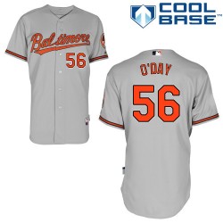 Men's Majestic Baltimore Orioles 56 Darren O'Day Authentic Grey Road Cool Base MLB Jersey