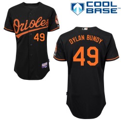 Men's Majestic Baltimore Orioles 49 Dylan Bundy Replica Black Alternate Cool Base MLB Jersey