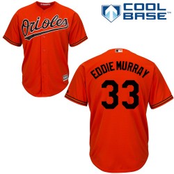 Men's Majestic Baltimore Orioles 33 Eddie Murray Authentic Orange Alternate Cool Base MLB Jersey