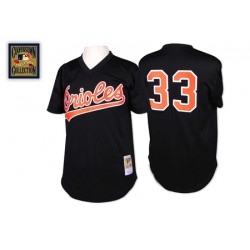 Men's Mitchell and Ness Baltimore Orioles 33 Eddie Murray Authentic Black Throwback MLB Jersey