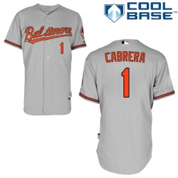 Men's Majestic Baltimore Orioles 1 Everth Cabrera Authentic Grey Road Cool Base MLB Jersey