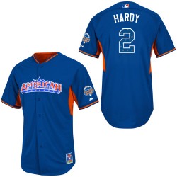 Men's Majestic Baltimore Orioles 2 J.J. Hardy Authentic Blue American League 2013 All-Star BP MLB Jersey