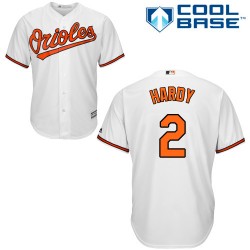 Men's Majestic Baltimore Orioles 2 J.J. Hardy Authentic White Home Cool Base MLB Jersey