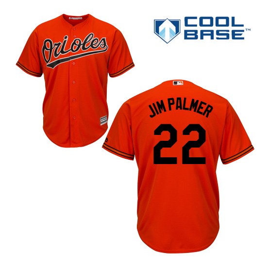 Men's Majestic Baltimore Orioles 22 Jim Palmer Replica Orange Alternate Cool Base MLB Jersey