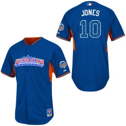 Men's Majestic Baltimore Orioles 10 Adam Jones Authentic Blue American League 2013 All-Star BP MLB Jersey