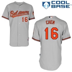 Men's Majestic Baltimore Orioles 16 Wei-Yin Chen Authentic Grey Road Cool Base MLB Jersey