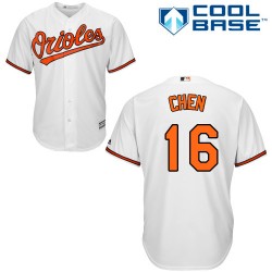 Men's Majestic Baltimore Orioles 16 Wei-Yin Chen Authentic White Home Cool Base MLB Jersey