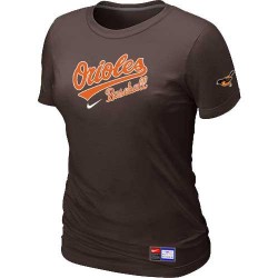 MLB Women's Baltimore Orioles Nike Practice T-Shirt - Brown
