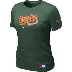 MLB Women's Baltimore Orioles Nike Practice T-Shirt - Dark Green