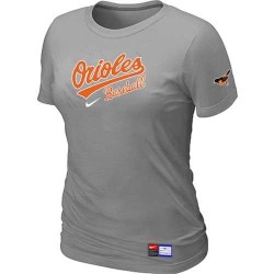 MLB Women's Baltimore Orioles Nike Practice T-Shirt - Grey