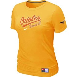 MLB Women's Baltimore Orioles Nike Practice T-Shirt - Yellow