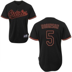 Men's Majestic Baltimore Orioles 5 Brooks Robinson Authentic Black Fashion MLB Jersey