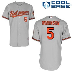 Men's Majestic Baltimore Orioles 5 Brooks Robinson Authentic Grey Road Cool Base MLB Jersey