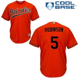 Men's Majestic Baltimore Orioles 5 Brooks Robinson Authentic Orange Alternate Cool Base MLB Jersey