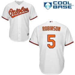 Men's Majestic Baltimore Orioles 5 Brooks Robinson Authentic White Home Cool Base MLB Jersey